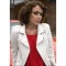 Keeley Hawes Ashes To Ashes White Leather Biker Jacket
