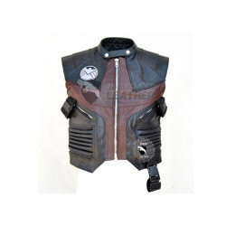 Avengers Jeremy Renner Hawkeye sleeveless Leather Jacket