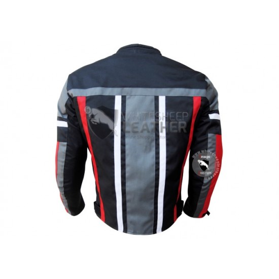Textile Motorcycle Mens Black With Multi Color Contrast cordura Jackets (Free Shipping)