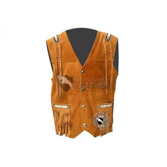 Classic Celebrity Western Leather Vest (Free Shipping)
