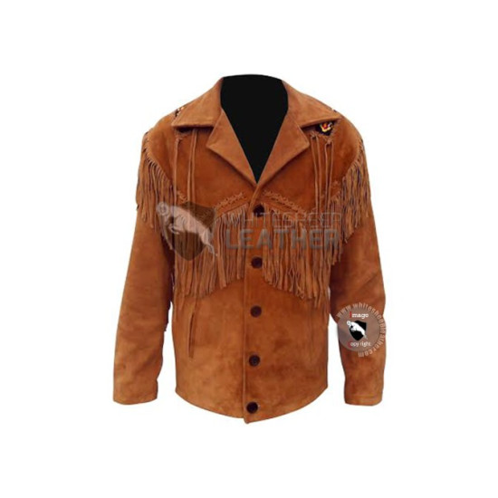 Mens Designer Classic Western Leather Jacket (Free Shipping)