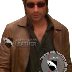 Hank Moody Brown Leather Jacket ( Free shipping) 