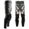 Designer Grey And Black Motorbike Leather Trousers