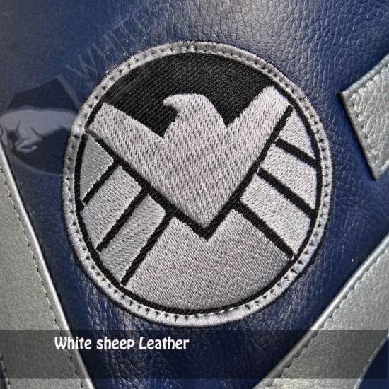 Captain America Stylish Blue Motorbike Leather Jacket