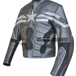 Captain America Gray Leather Jacket