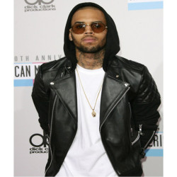 Chris Brown Black Leather Jacket