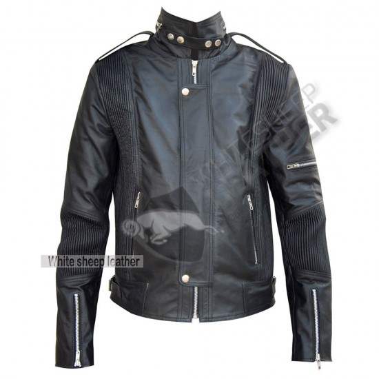 Men's Designer Daft Punk Studded Leather Jacket