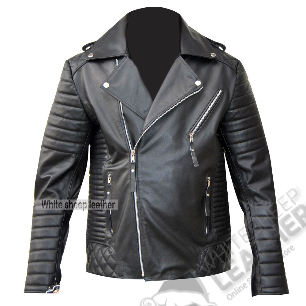 Ladies Brando White New Biker Style Designer Real Cowhide Leather Fashion Jacket