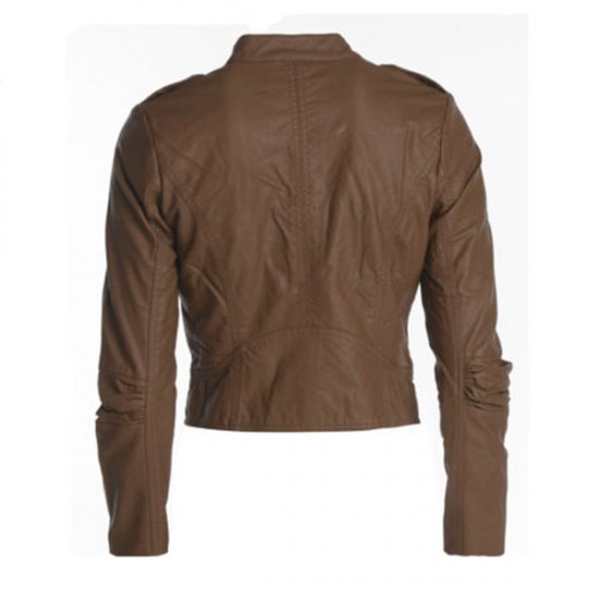 Designer Men Brown Biker Leather Jacket
