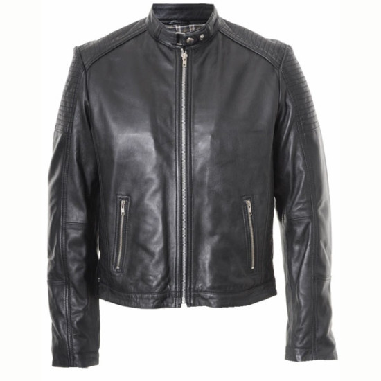 Designer Men Black Casual Leather Jacket