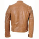 Men's Classic Biker Leather Jacket With Quilted Panels