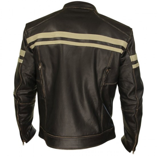 Xelement Men's Brown Leather Cruiser Jacket