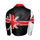 American USA Flag Motorcycle Style Leather Jacket