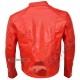Brando Style Red Biker Leather Jacket 