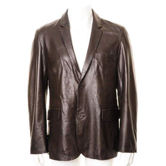Men's Brown Stylish Leather Blazer