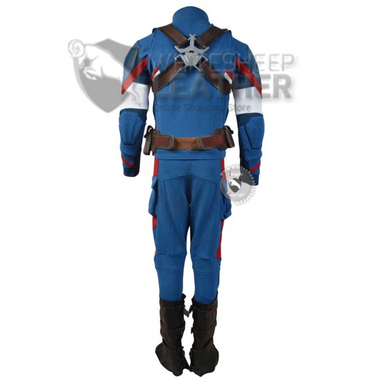 Captain America Steve Rogers Avengers 4 Endgame Costume Suit ( Royal Blue )