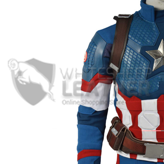 Captain America Steve Rogers Avengers 4 Endgame Costume Suit ( Royal Blue )
