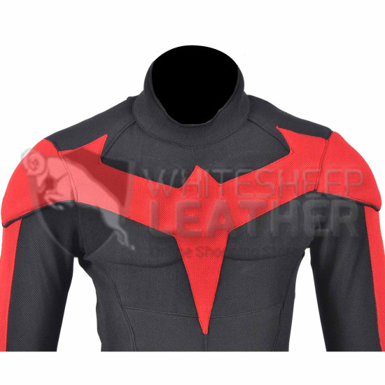 NightWing Red and Black Jumpsuit  (Textured Stretch Fabric )