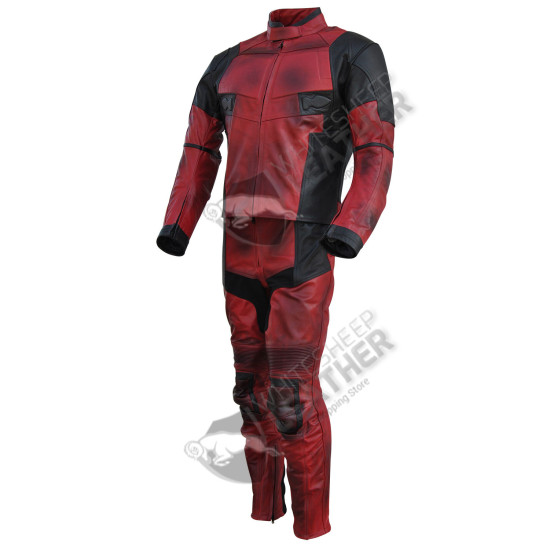 Ryan Reynolds DeadPool movie Motorcycle Leather suit (Free Shipping)