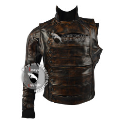 Captain America Winter Soldier : Bucky Barnes premium quality jacket (Weathered )
