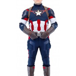 Avengers Age of Ultron Captain America Steve Rogers Costume with Accessories  ( Textured Stretch Fabric ) 