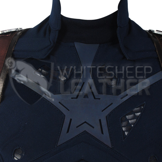 Avengers: Infinity War Captain America Steve Rogers Costume Suit (Textured Stretch Fabric ) 