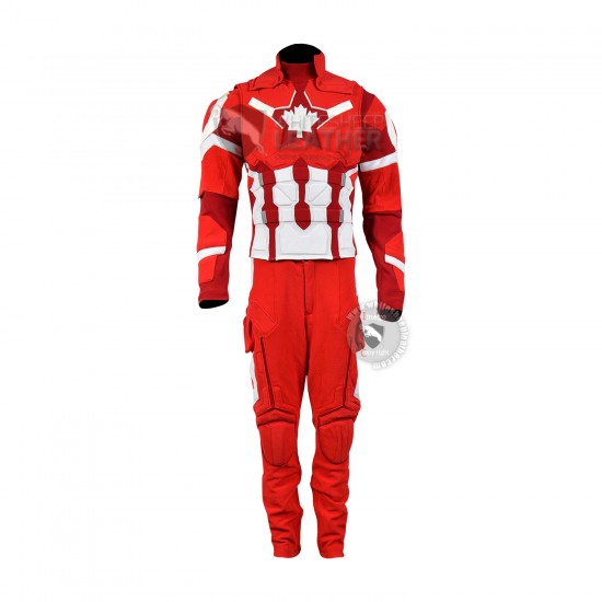 Captain Canada Civil war Costume suit ( Textured Stretch Fabric )