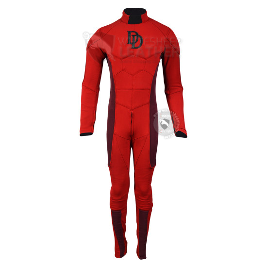 Daredevil  Red Comic Style Suit  version 2  ( Textured Stretch Fabric )