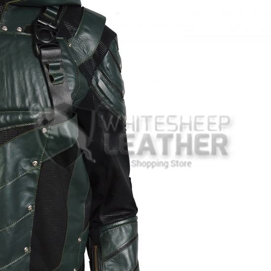 Green arrow season 5 Stephen Amell Leather jacket 
