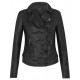 Women's Classic Biker Black Leather Jacket