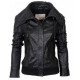 Ladies Black Classic Bomber Leather Jacket