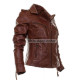 Women Classic Brown Leather Fashion Jacket