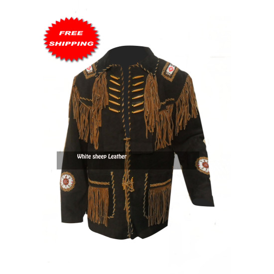 Vintage Fringed South Western Leather/suede Jacket