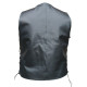 Casual Men Black Four Pocket Leather Vest