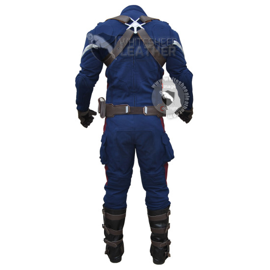 Captain America stealth strike costume suit with Accessories (Textured Stretch Fabric )