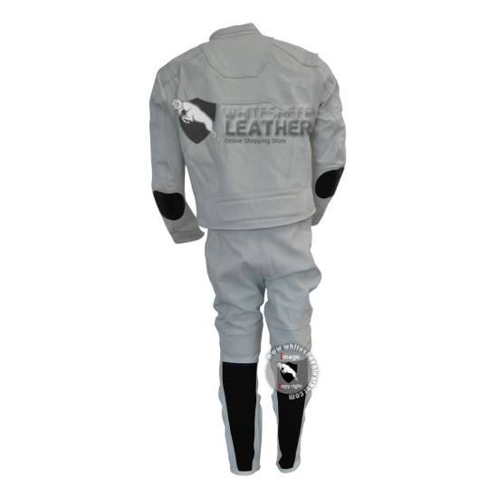 Men White Tom Cruise Oblivion Motorcycle Leather suit