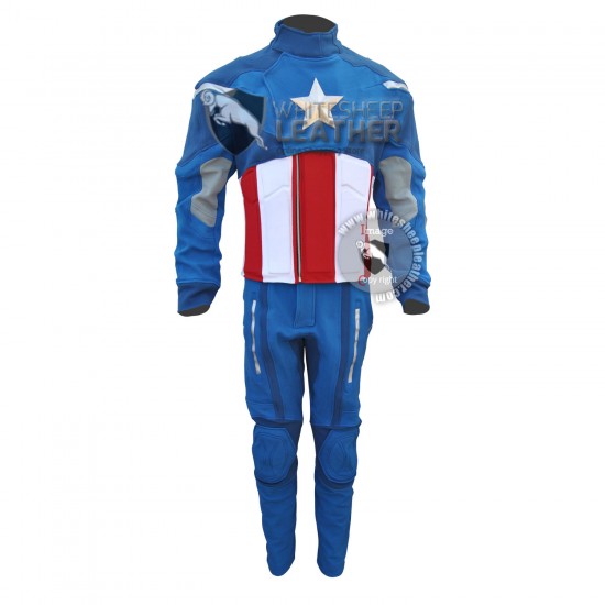 The Avengers : captain America Costume (Textured Stretch Fabric )