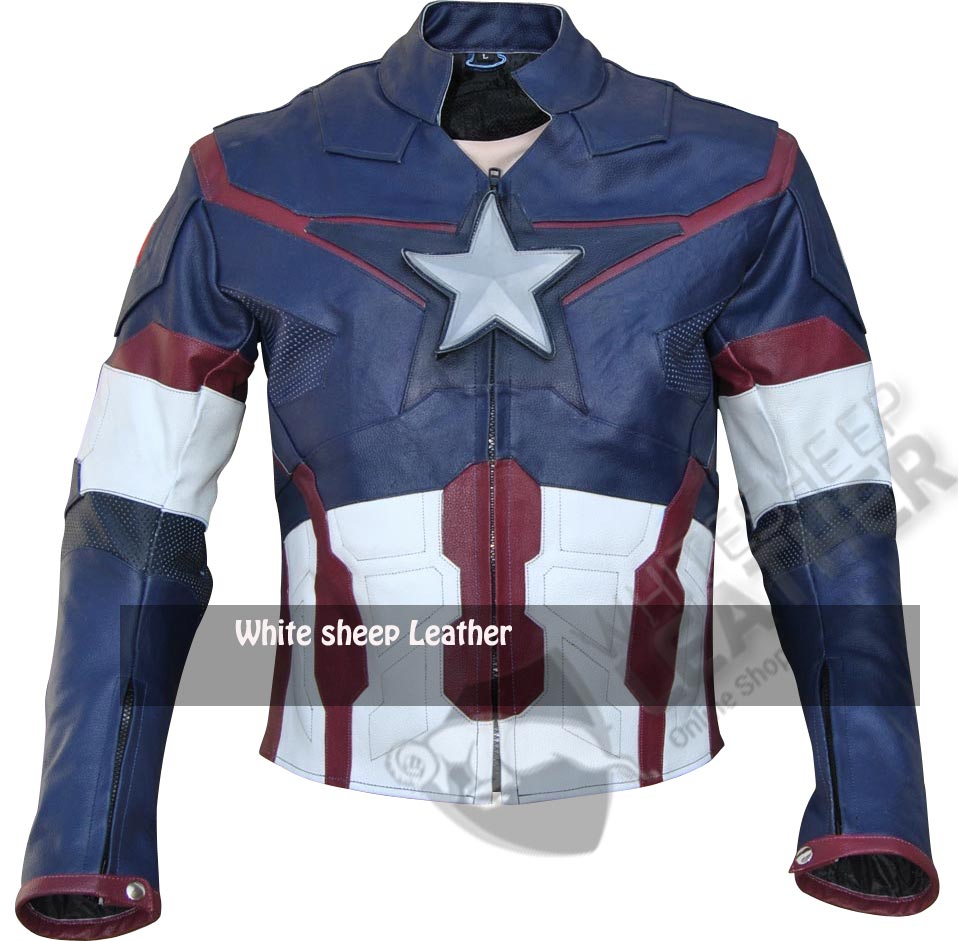 Age of Ultron Captain America Chris Evans Avengers Costume Leather Jacket