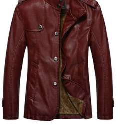 Ladies Slim Fit  Dark Red Leather Jacket