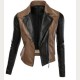 Women Black Brown Biker Leather Jacket